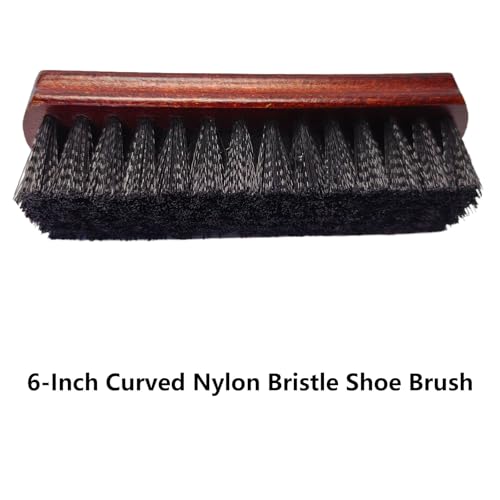 6" Shoe Brush Set, 3-Stiffness Horsehair Boar Nylon | 100% Horsehair, Boar Bristle, Stiff Nylon Bristle; For Leather & Boots Cleaning & Polishing; Beech Wood Handle