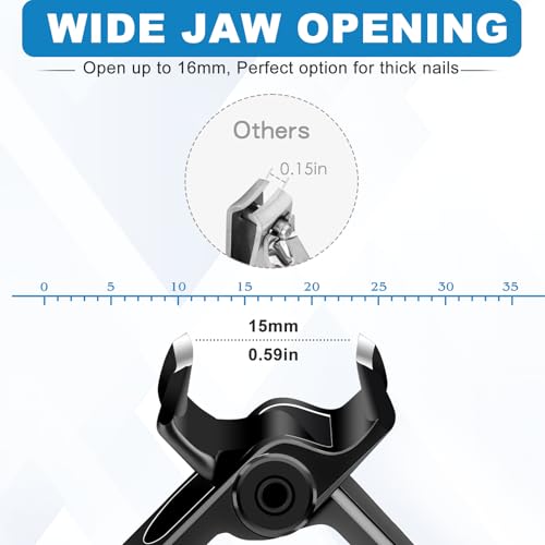 Toenail Clippers for Seniors Thick Toenails, Large Nail Clippers for Men Thick Nails with 16MM Wide Jaw Opening, Heavy Duty Sharp Slanted Fingernail Clipper Nail Cutter Gifts for Men Women Adults - style: Black Toenail Clippers Set