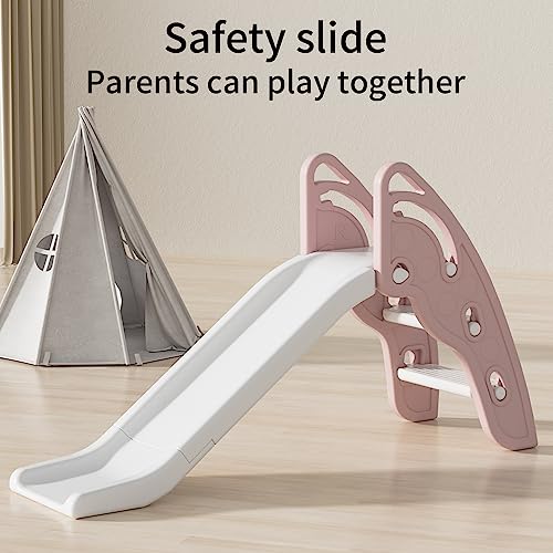 Toddler Slide Large Play Climber Slide PlaySet with Extra Long Slipping Slope Indoor Slide Kids Slide Toddler Playground Toddler Slide Outdoor Toys for Toddlers (Pink) - color: Pink