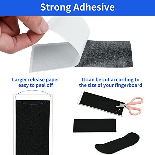 12PCS Fingerboard Grip Tape, Foam Grip Tape for Fingerboards，110mm x 38mm Black Wooden Fingerboard Skateboard Foam Grip Tape Stickers(12) - style: 12