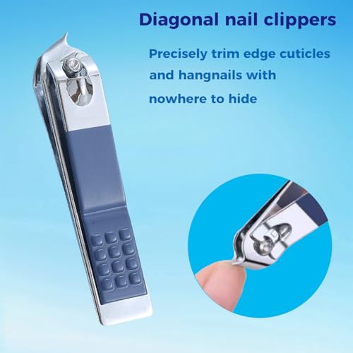 Nail Clippers Set, 10 PCS Professional Manicure Set and Pedicure Kit with Travel Case,Stocking Stuffers, Christmas Gift for Men and Women - color: Blue