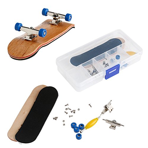 Professional Mini Maple Wooden Fingerboards, 1 Pack(Black) | 1Set Finger Skateboards, 5 Layers Maple Panel Mini Skateboards for Fingers, Fingerboard for Kids Brithday Gift - color: Black