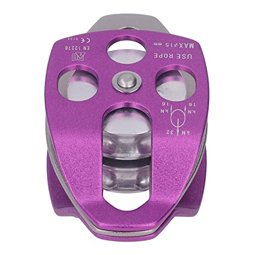 Climbing Pulley, Double Side Swing High-Strength Aluminum 360° Rotation for Rock Climbing, Construction, Aerial Work