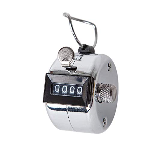 White Deer Hand Tally Counter 4 Digit Number Dual Clicker Golf Handy Convenient - color: metal