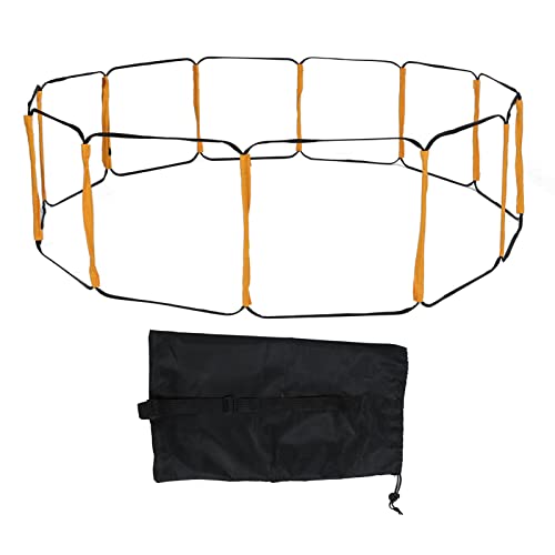 12 Rung Ladder for Speed Training - Football Soccer Basketball Hockey Tennis Badminton - Iron & Cloth Design with Storage Bag