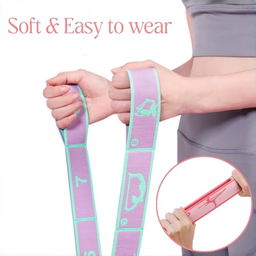 Multi-Loop Stretch Band - Yoga, Pilates, Ballet, and Physical Therapy Stretching Strap for Flexibility, Leg Stretching, and Exercise - Durable Stretching Equipment - color: Purple - 11 Loops