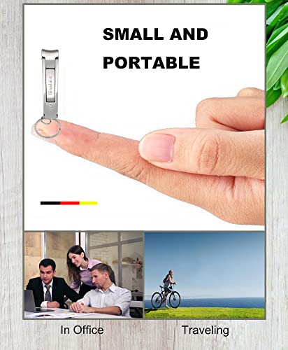 Stainless Steel Portable Nail Cutter，German Keychain Nail Clipper with File for Man and Women, Ultra Thin Flat Fingernail Clipper Perfect Use for Traveling、 Home 、 Office (Small, 1)