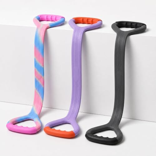 Figure 8 Resistance Band with Handles, Elastic Bands for Working Out,Arm,Back,Shoulder Training Elastic Ropes - color: Colorful/Purple/Gray