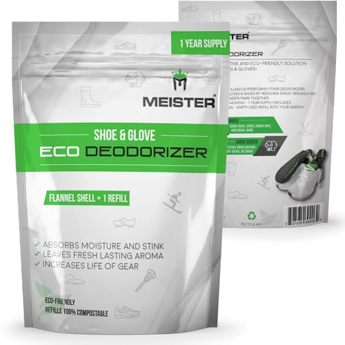 Meister Glove & Shoe Eco Deodorizer + Refill - 1-Year Supply | Washable shell and replaceable scented refills absorb moisture and odor for boxing & sports gloves, shoes and bags - style: Fresh Linen