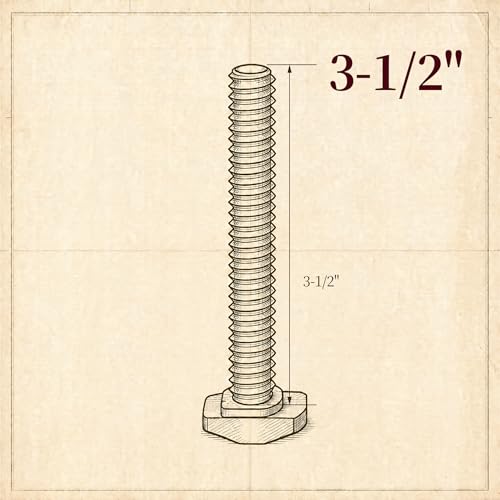 O'SKOOL T-Slot Bolts Drop-in 3-1/2" Length 20PCS, 1/4"-20 Thread, T Track Accessories for Woodworking Jigs and Fixtures,HWR012 - style: 1/4"-20 Threads, 3-1/2" Length, 20Pcs