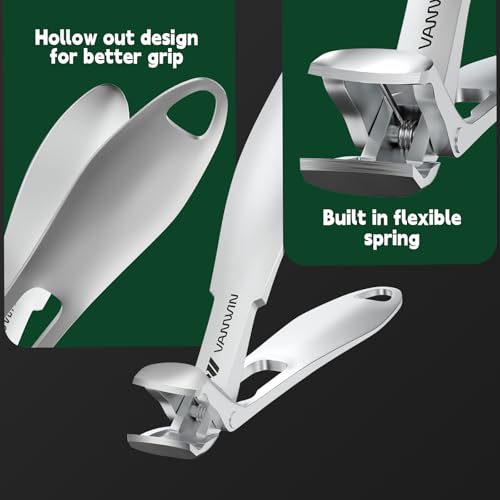 Toenail Clippers for Seniors Thick Toenails, Angled Head Large Toe Nail Clippers for Men with Wide Jaw Opening, Sharp Heavy Duty Fingernail Clipper with Catcher Nail Cutter Long Handle Silver - style: Silver