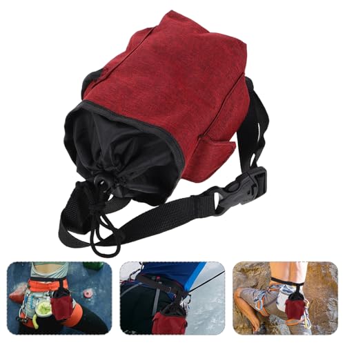 INOOMP Climbing Chalk Bag with Zippered Pocket Versatile Chalk Bucket for Gymnastics Weightlifting and Outdoor Rock Climbing Gear Grip for Fitness Training and Bouldering