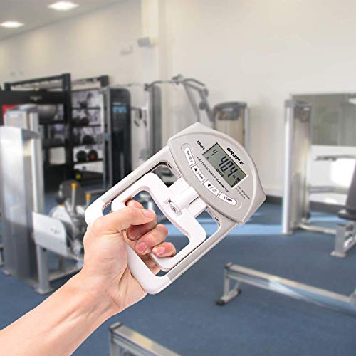Digital Hand Dynamometer Grip Strength Measurement Meter Auto Capturing Electronic Hand Grip Power 198Lbs / 90Kgs - color: Grey