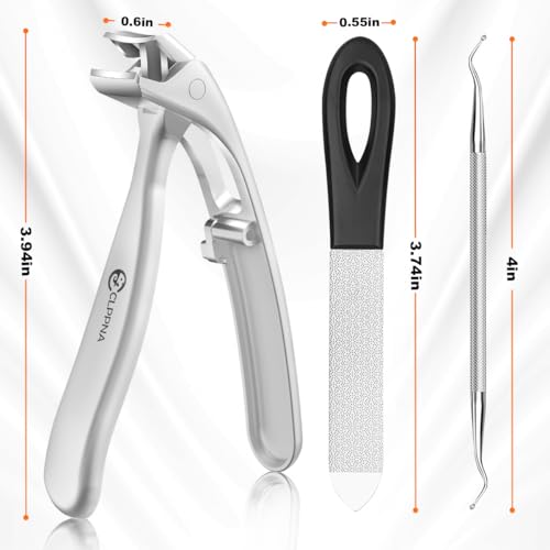 Toenail Clippers for Seniors, 2026 Upgrade Angled Head Nail Clippers for Men with Catcher, CLPPNA Ergonomic Toenails Clipper for Thick Toenails Long Handle, Sharp Wide Jaw Fingernail Clippers Adult - style: 3PCS(2025 Angled Sliver ）