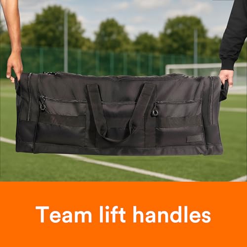 Fitdom 140L 38" Heavy Duty Extra Large Sports Equipment Duffle Bag | Upgrade Zipper, Durable & Water Resistant, Perfect for Travel Storage, Football, Hockey, Baseball, Basketball, Team Coaches