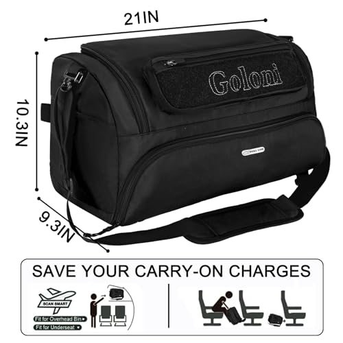 Goloni Gym Bag for Men & Women,40L Large 3 in 1 Sports Travel Duffel Bag with Shoes Compartment and Wet Pocket,Weekender Overnight Backpack,Black - color: Black