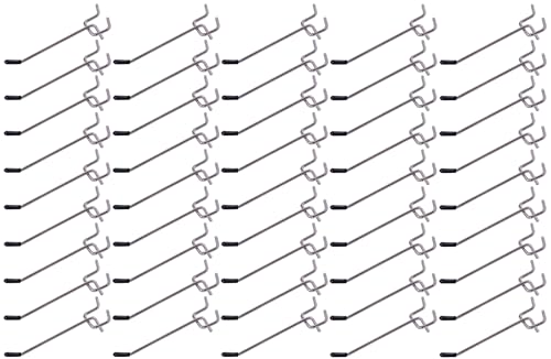 Bamboo's Grocery LoKii 45 Pack 4 Inch Silver Pegboard Hooks, 1/4" Heavy Duty Peg Board Shelving Hooks Organizer Accessories, Peg Board Tool Hangers - size: 4 Inch 45 Pack