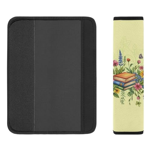 Universal Soft and Comfortable Seat Belt Cover for Adults and Children, Most Cars, 2 Pack Reading Books Flowers Seat Belt Covers Cushion Neck and Shoulder Support - color: Pattern 1018