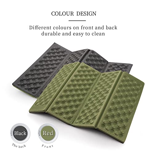 AceCamp 3940 Portable Lightweight Mini Waterproof Folding Mat, Foam Sitting Pad for Outdoor Activities, Foldable Kneeling and Seat Cushion for Comfort, Red - style: Green 2pcs