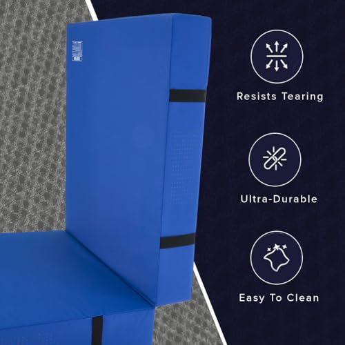 We Sell Mats Bifolding Gymnastics Crash Landing Mat Pad, Safety for Tumbling, Back Handspring Training and Cheerleading - color: Blue, size: 4 ft x 8 ft x 12 Inch