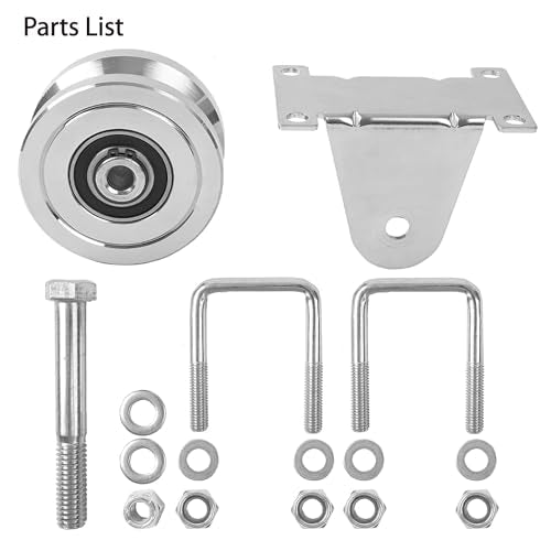 Heavy Duty 4” Slide Gate V-Groove Wheel Dual Bearing Bolted External Mount Bracket Cradle Solid Steel for Inverted V-Shape Sliding Rolling Track Gates up to 3000lbs Capacity – NO Welding