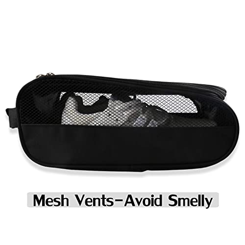 Outdoor Golf Shoes Bags Travel Shoes Bags Zippered Sport Shoes Bag (Black) - color: Black