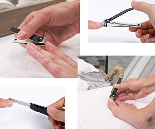 ICEYLI Large Nail Clippers Set,2 Pcs Premium Stainless Steel Fingernail & Toenail Clippers Curved Blade with Sharp and Sturdy Blade