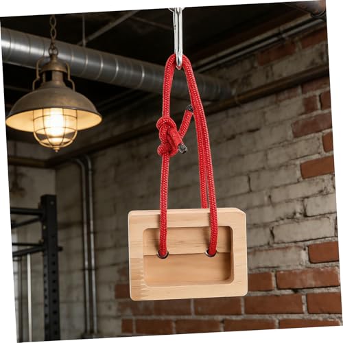 Toyvian Portable Wooden Hangboard Rock Climbing Training Board with Finger Strength Pockets, 2pcs Climbing Hold Set for Bouldering and Grip Workout