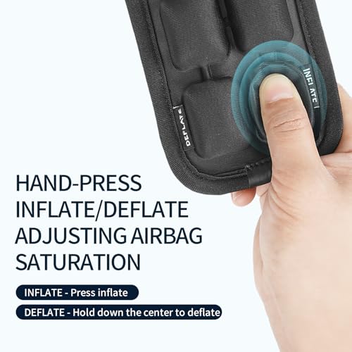 JFT Shoulder Strap Pad 3D Air Cushion Adjustable Air Pressure Suitable for All Kinds of Backpacks 2Pcs(Black) - size: Four Rows