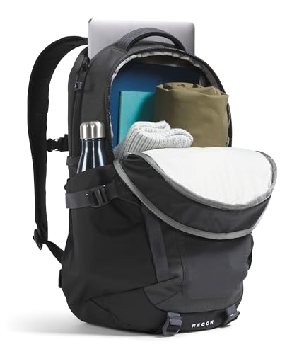 The North Face Recon Everyday Laptop Backpack - Daypack, Water Repellent, Laptop Sleeve, 2 Water Bottle Pockets, Asphalt Grey Light Heather/TNF Black-NPF, One Size - color: Asphalt Grey Light Heather/Tnf Black-npf, size: 30L