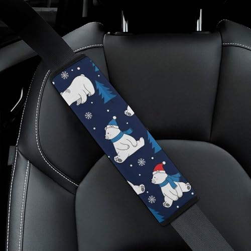 2 Pack Polar Bears Seat Belt Shoulder Pad Universal Fit Harness Pads Strap for Kids, Car Seats Pushchair Strollers High Chair Pushchair, Shock Absorption - color: Pattern 492