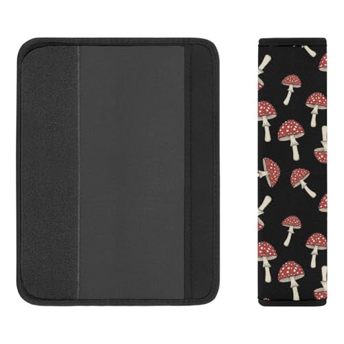 2 Pack Universal Fit Seat Belt Cover for Child, Stroller Pushchair High Chair, Cute Mushrooms Red Mushrooms Natural Wild Botanical Automotive Seat Belt Protector, Pressure Relief - color: Pattern 485