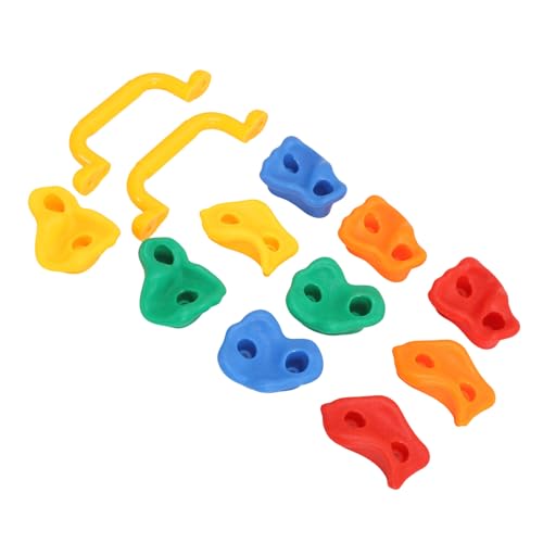 Rock Climbing Holds, Rock Wall Holds Climbing Grips Kit for Kids Indoor Outdoor, layground Play Set, Includes 2 Handles and Mounting Hardware