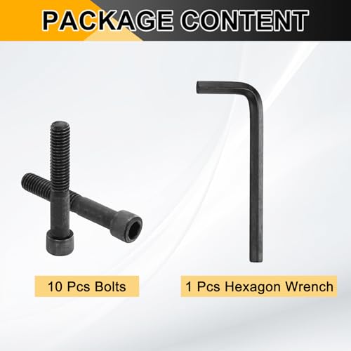 PATIKIL 3/8"-16 x 2-1/4 Socket Head Cap Screws Bolts, 10Pcs Carbon Steel Hex Head Metric Screws for Door Road Bicycle Mountain Bike Auto Ship Communication Equipment, Black - size: 3/8"-16 x 2-1/4