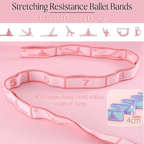 Multi-Loop Stretch Band - Yoga, Pilates, Ballet, and Physical Therapy Stretching Strap for Flexibility, Leg Stretching, and Exercise - Durable Stretching Equipment - color: Blue - 11 Loops