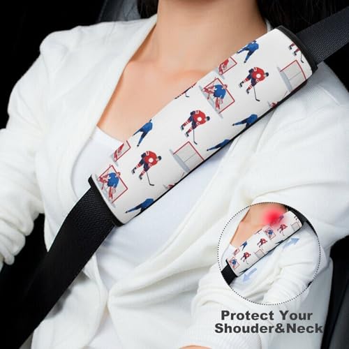 2PCS Hockey Player Seat Belt Cover Breathable Automotive Seat Belt Protector for Adult Use, Most Cars, Pressure Relief - color: Pattern 86