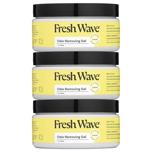 Fresh Wave Lemon Odor Eliminator Gel 3-Pk 7 oz - Air Freshener for Home | Plant-based essential oils. Lasts 15-30 days per jar. No plug-in needed. Pet-safe, closet and bathroom deoderizer. - size: 7 fl oz (Pack of 3)