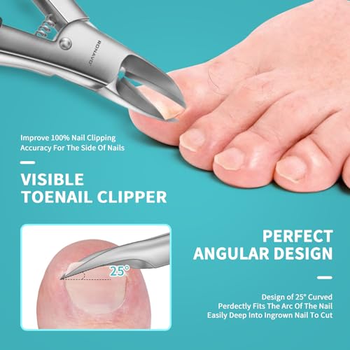 Toenail Clippers for Ingrown & Thick Toenails - Idea Stocking Stuffers Gift for Men & Dad, Heavy Duty Toe Nail Clippers with Sharp Blades & Long Handle, Professional Pedicure Tool Easy Deep in Nails - style: Ingrown Nail Clipper - Black