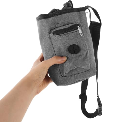 BESPORTBLE Anti-Slip Oxford Cloth Chalk Bag for Rock Climbing and Bouldering with Zippered Pocket Lightweight Gray Waist Pouch for Hiking Gymnastics Weightlifting and Outdoor Training
