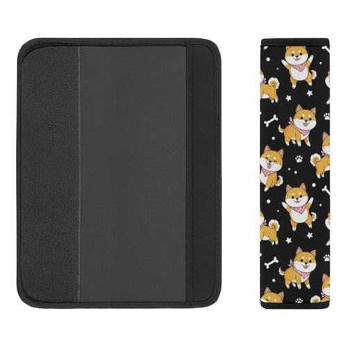 Universal Fit Seat Belt Shoulder Pad for Kids, Car Seats Pushchair Strollers High Chair Pushchair, 1 Pair Shiba Inu Automotive Seat Belt Protector - color: Pattern 36