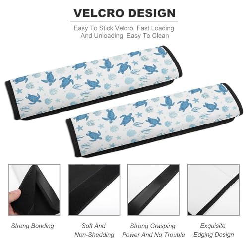 2 Pack Breathable Car Seat Straps Shoulder Pads for Elderly Support, All Vehicles, Blue Turtle Seat Belt Cushion, Neck and Shoulder Support - color: Pattern 462