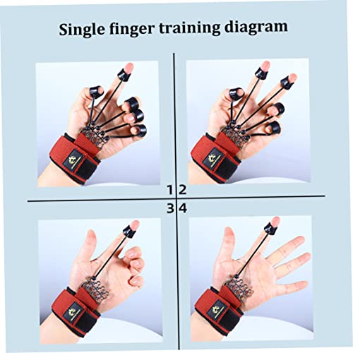 Finger Strengthener Grip Strength Trainer Finger Exerciser 60LB Finger Extensor Trainer Finger Resistance Band Finger Strengthener for Hand Red 18x5 cm