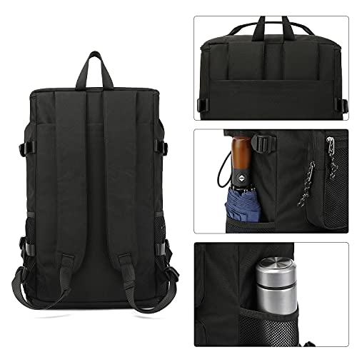 Kalesi Gym Duffle Bag Backpack 4-Way Waterproof with Shoes Compartment for travel Sport Hiking laptop (Black) - color: Black