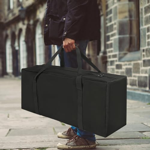 COOLBEBE 32" Sports Duffle Bag - 73L Large Travel Duffel Luggage Bag with Upgrade 2-way Lockable Zippers, Sturdy & Water Resistant, Black - size: 32" x 10" x 14"