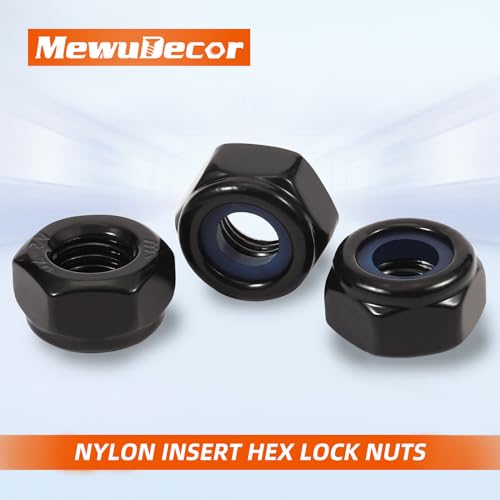 5/16-18 Nylon Insert Hex Lock Nuts Locknuts, 304 Stainless Steel 18-8, Black Oxide, 25 PCS - color: Black, size: 5/16-18