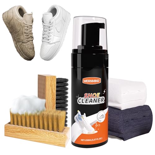 White Sneaker Shoe Cleaner Kit Tennis Shoe Cleaning Foam Brush Kit