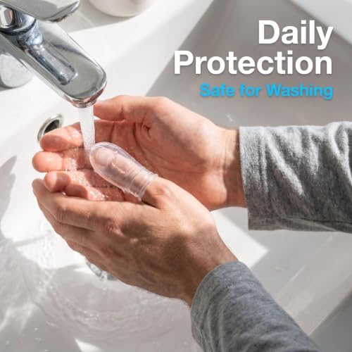 3PCS Waterproof Finger Protector, Silicone Finger Covers for Showering, Leak-Proof Sealed Design, Reusable Finger Sleeve for Wound Protection, Cut Care, Waterproof Bandage Alternative(S) - size: Small