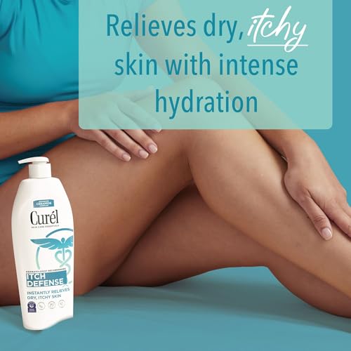 Curel Itch Defense Calming Body Lotion, Moisturizer for Dry, Itchy Skin, Body and Hand Lotion, with Advanced Ceramide Complex, Pro-Vitamin B5, Shea Butter, 13 Oz, Pack of 3 | Soothes Itchy Skin, Prevents Eczema Flare-Ups, Ceramide Moisturizer, Fragrance-F