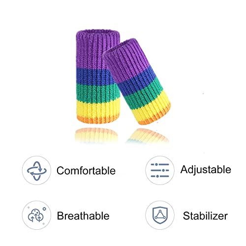 Finger Compression Sleeves, 10 Pcs | Finger Protectors Cots for Arthritis Swelling Basketball Sport, Breathable Elastic - color: Rainbow