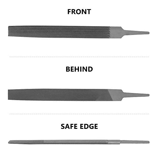KALIM Half Round Medium Cut File, Double Cut Teeth, 6'' Length, Made of High Carbon Steel, Hand File without Handle Suitable for Wood, Metal, Sharpening, etc. - style: 6'' Half Round File